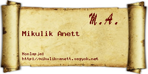 Mikulik Anett névjegykártya